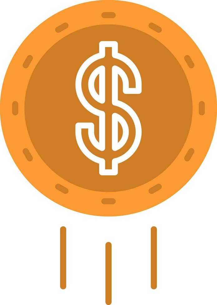 Dollar Coin Flat Icon vector
