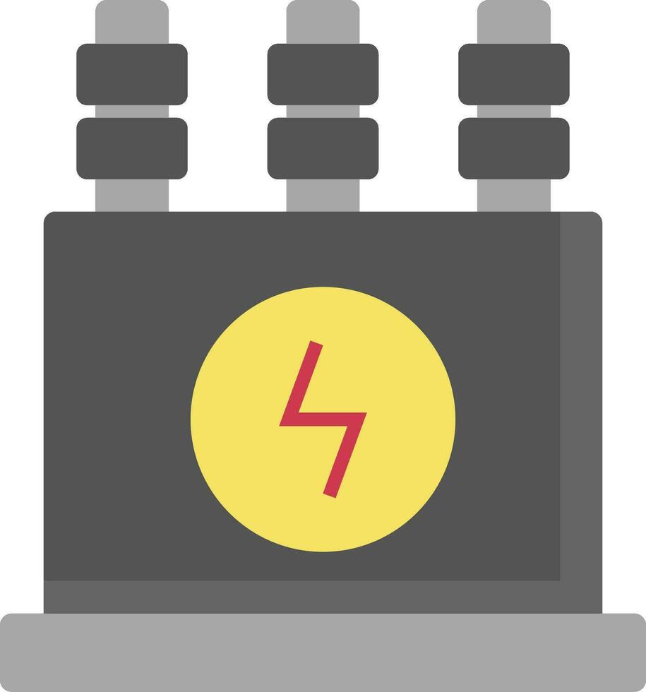 Power Transformer Flat Icon vector
