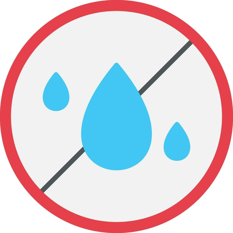 No Water Flat Icon vector