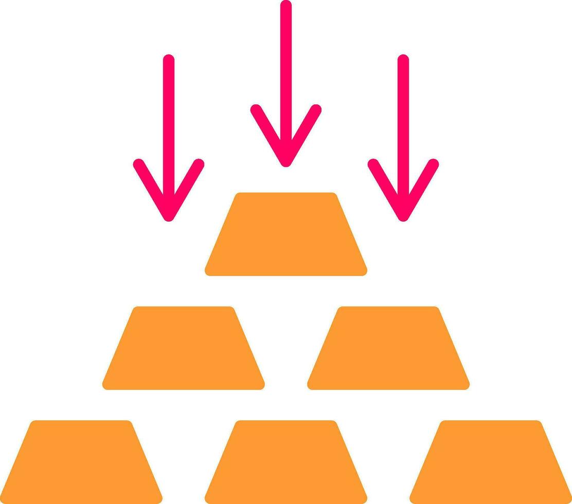 Gold Ingot Flat Icon vector