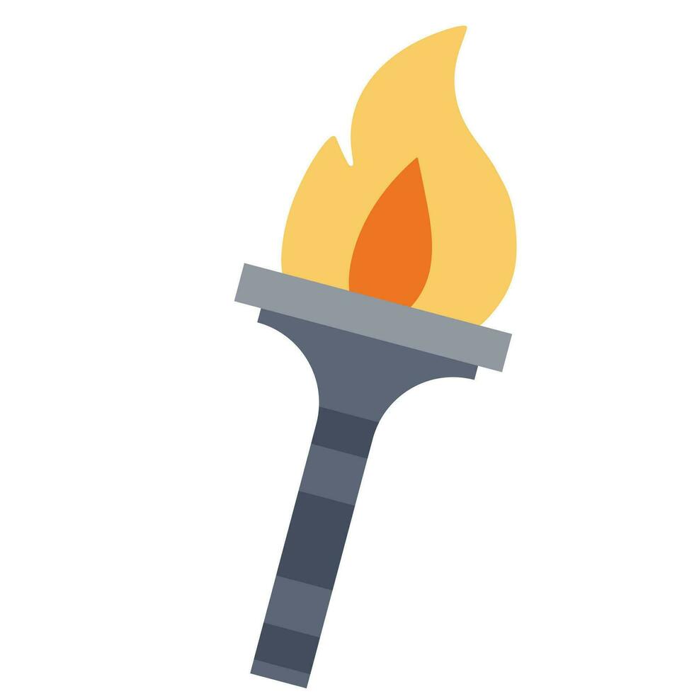 Torch vector. Isolated torch minimal style. Hand drawn vector art