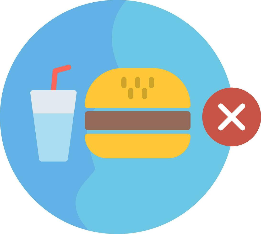 No Junk Food Flat Icon vector