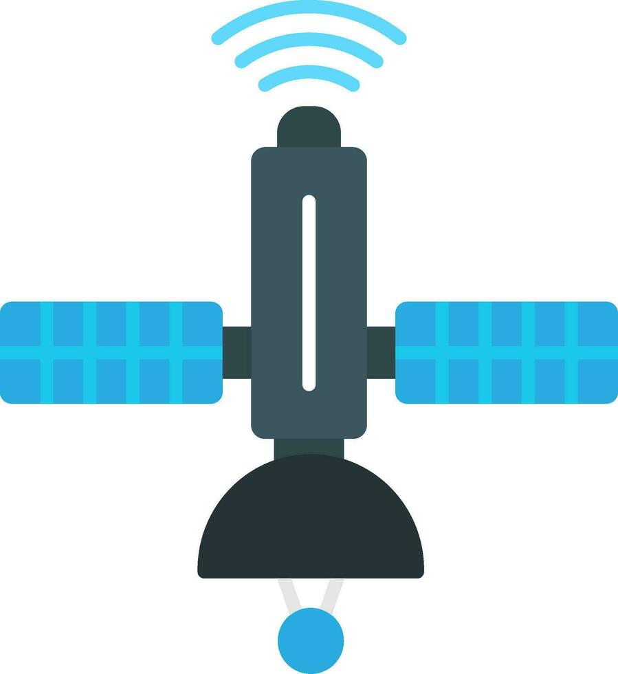 icono plano satelital vector