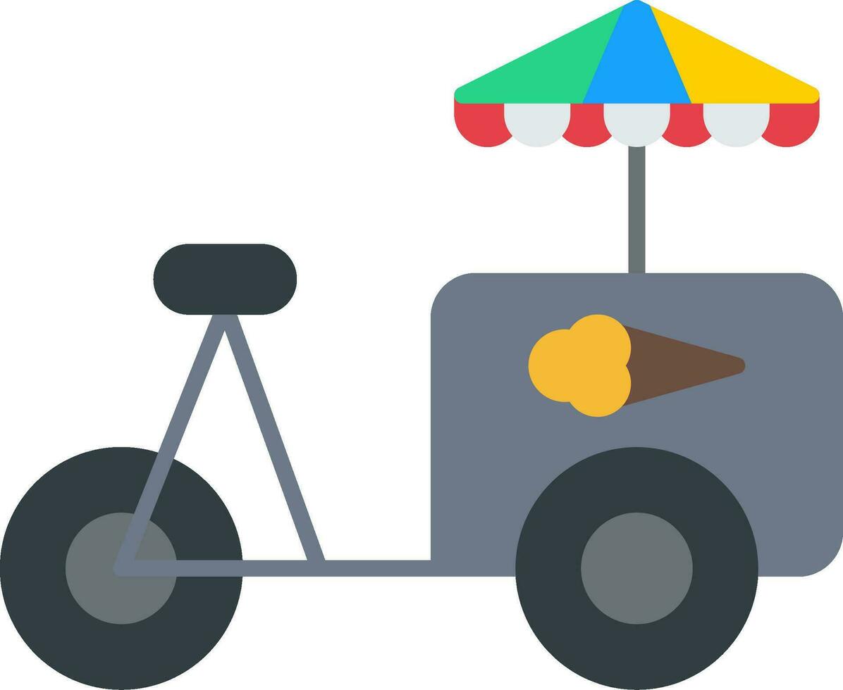 Ice Cream Cart Flat Icon vector