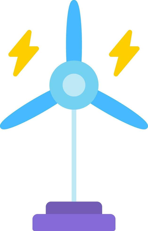 Eolic Turbine Flat Icon vector