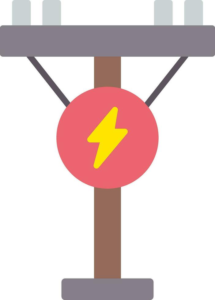 Electric Pole Flat Icon vector