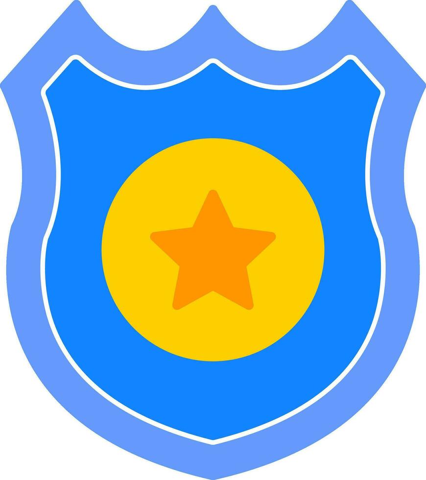 placa de policía icono plano vector