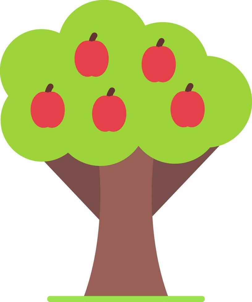 Fruta árbol plano icono vector