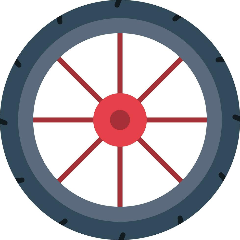 rueda plano icono vector