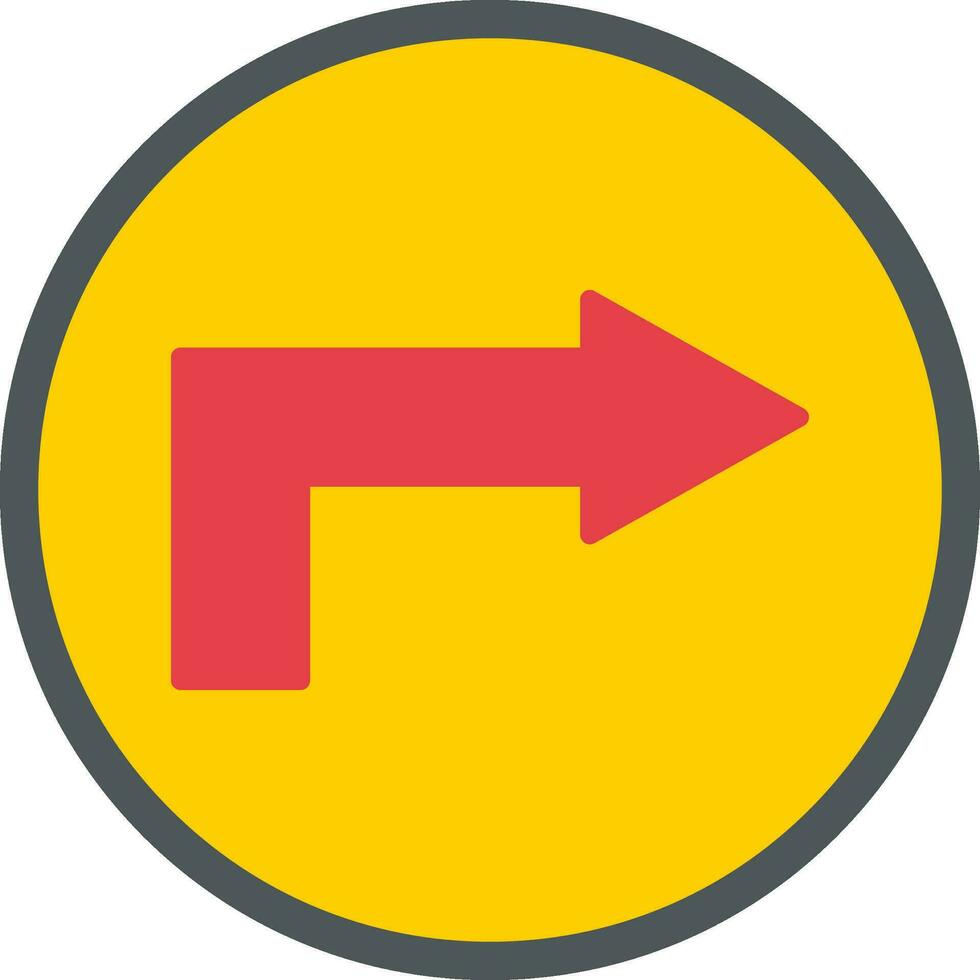 Right Way Flat Icon vector