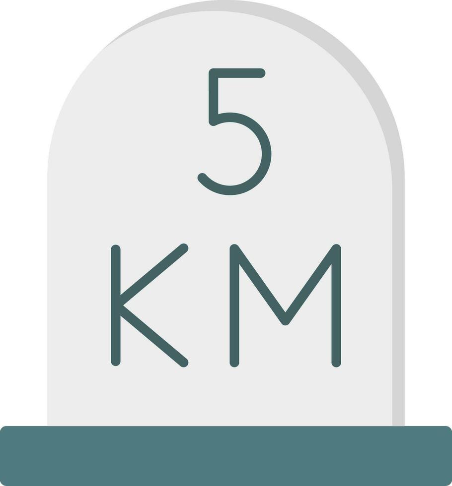 kilómetro plano icono vector