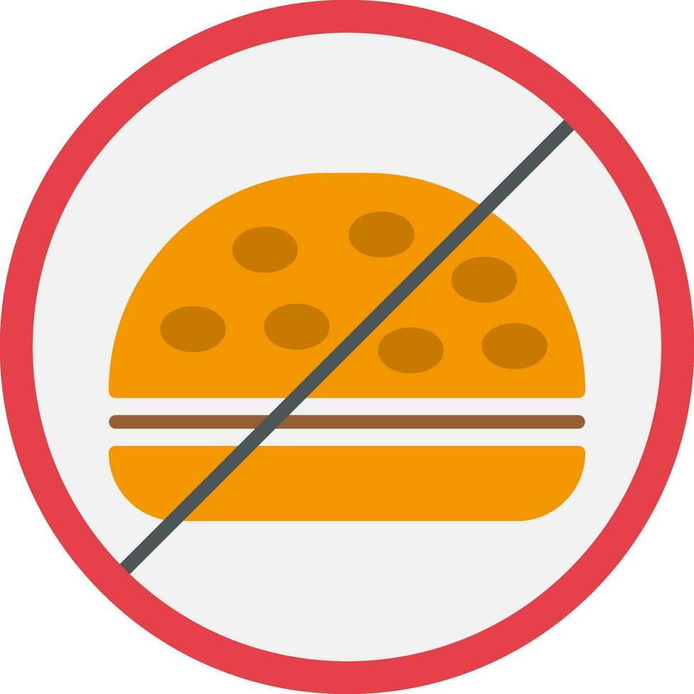 No Food Flat Icon vector