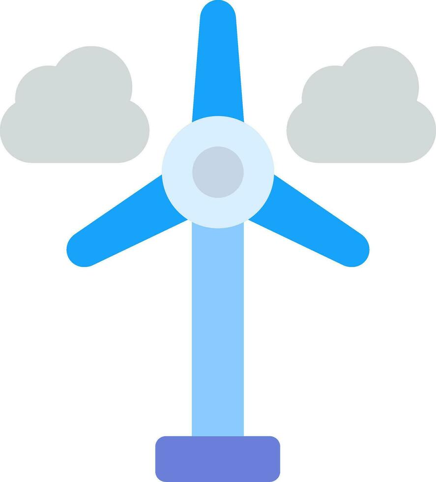 icono plano de turbina de viento vector