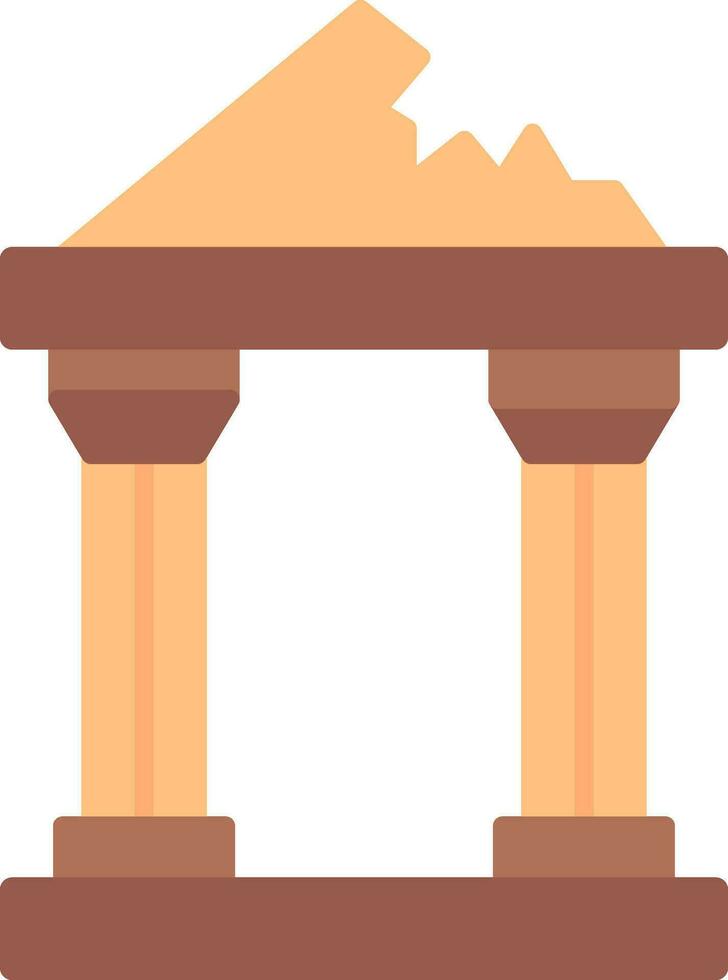 Ruined Flat Icon vector