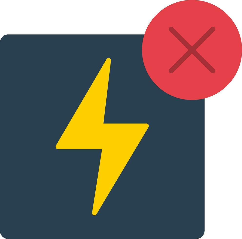 No Electricity Flat Icon vector