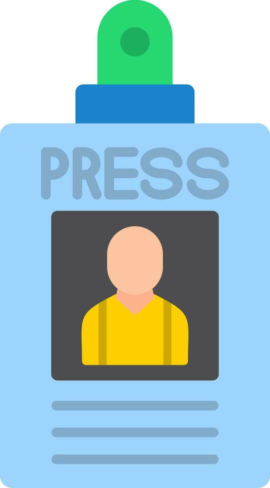 Press Pass Flat Icon vector