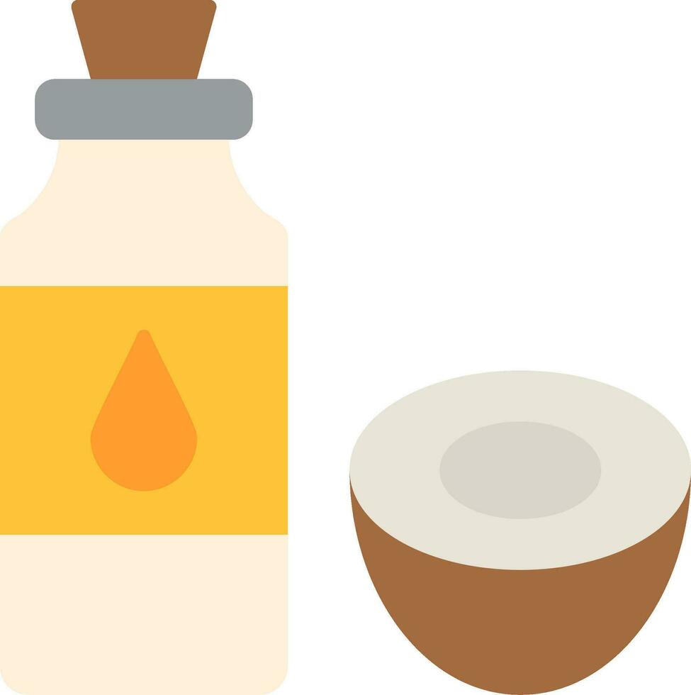 Coconut Oil Flat Icon vector