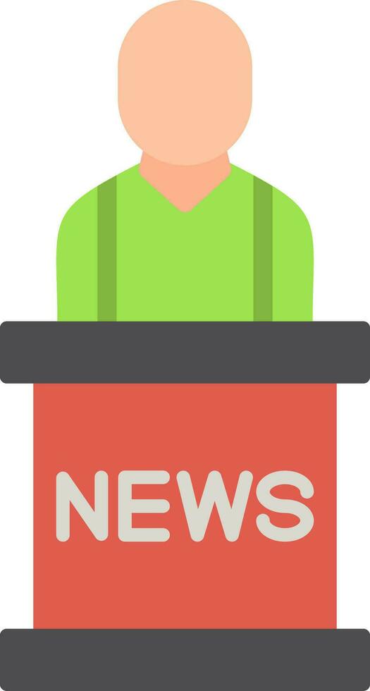 News Anchor Flat Icon vector