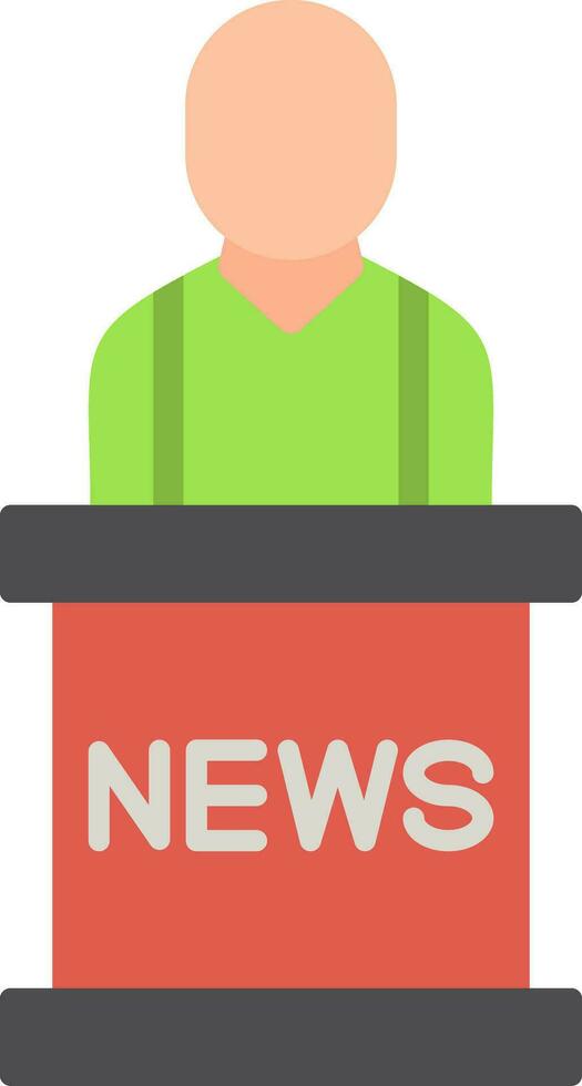 Noticias ancla plano icono vector