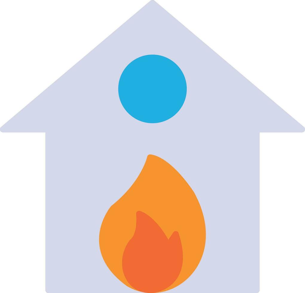 ardiente casa plano icono vector
