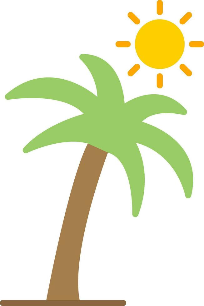 Plam Tree Flat Icon vector