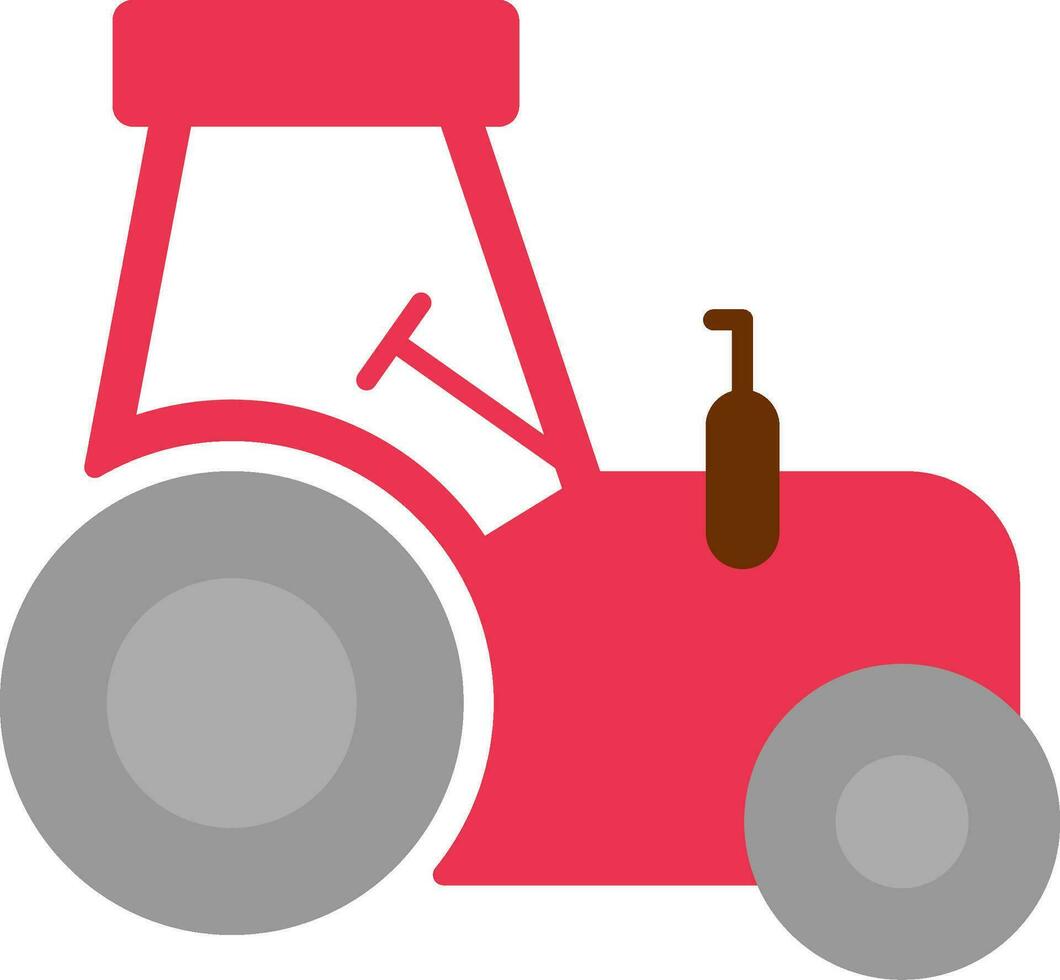 tractor, plano, icono vector