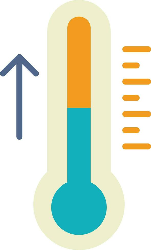 termómetro, plano, icono vector