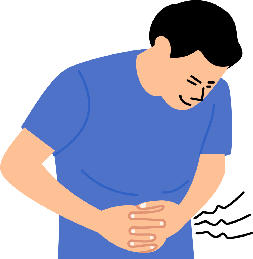 Man Suffering from stomach ache symptom png