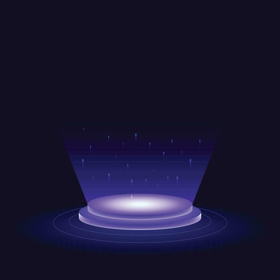 Futuristic stage purple with spotlight vector