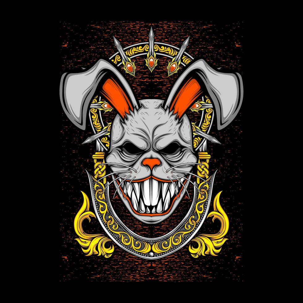 rabbit mask illustration for t shirt design vector
