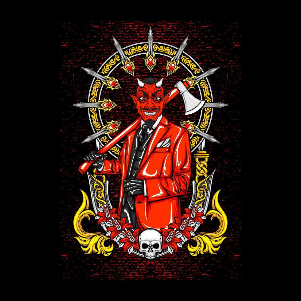 devil cupid illustration for t shirt design vector