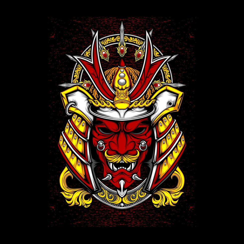 japanese oni mask vector