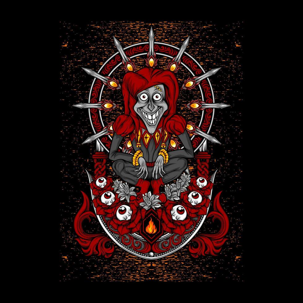 clown illustration for t shirt design vector