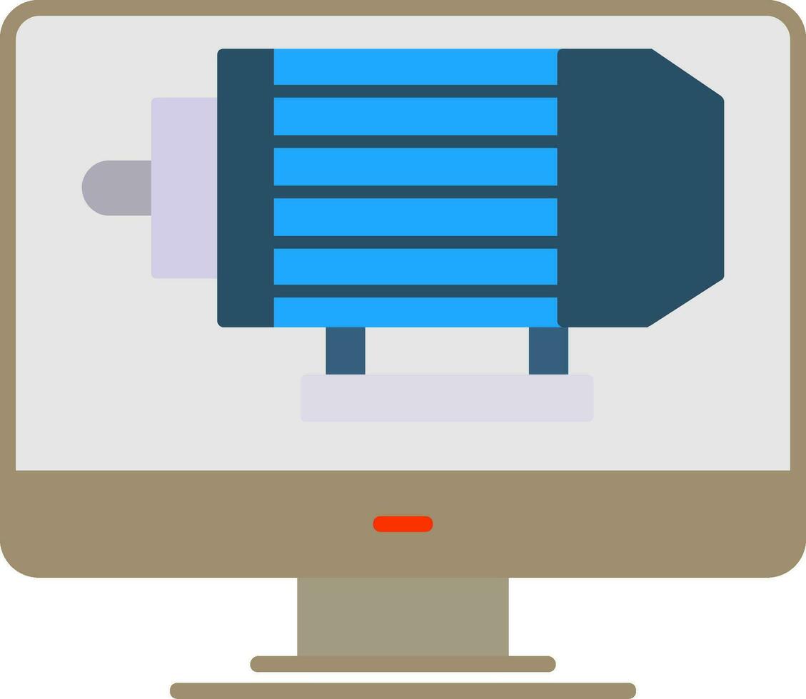 Electric Motor Flat Icon vector