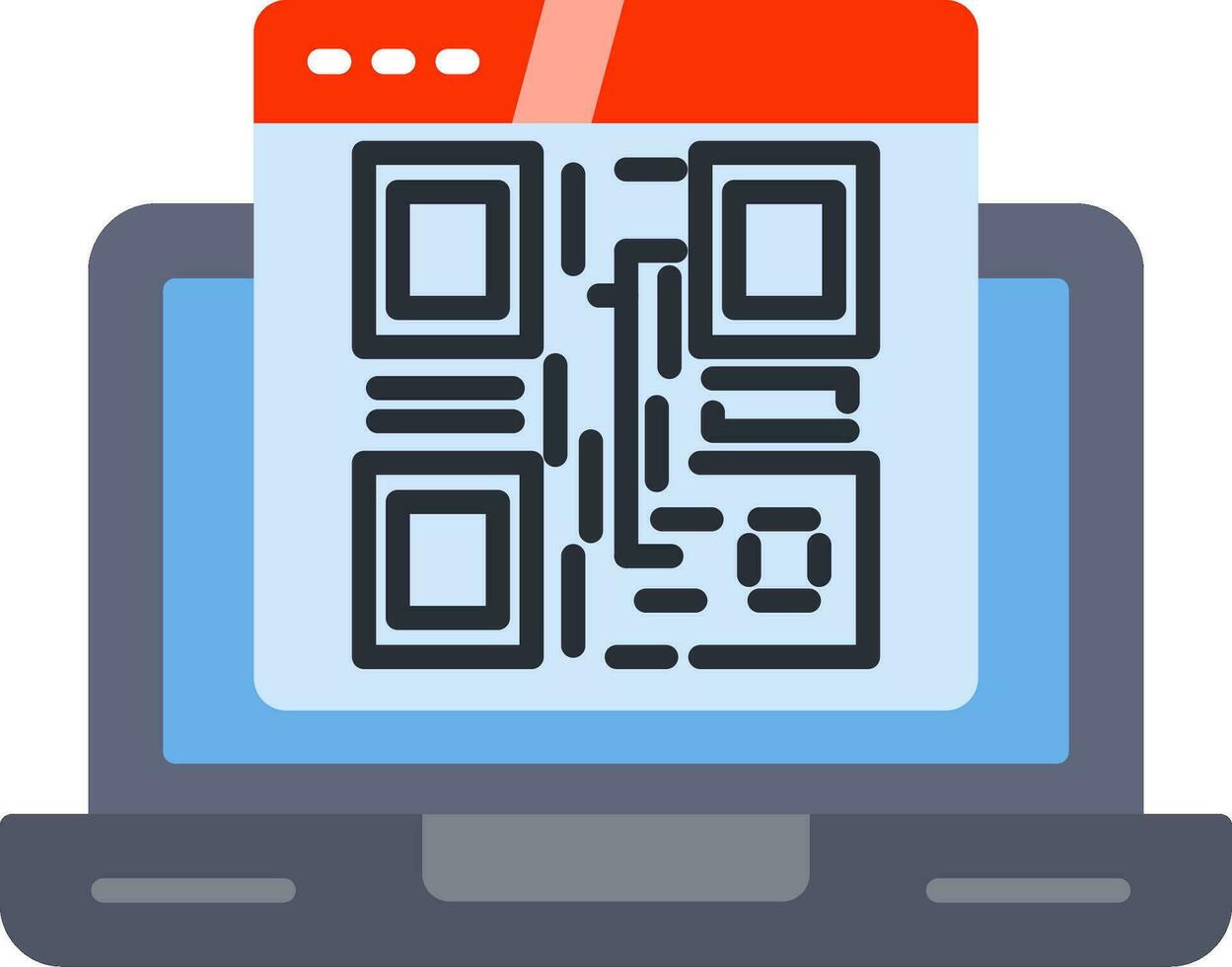 icono plano de código qr vector