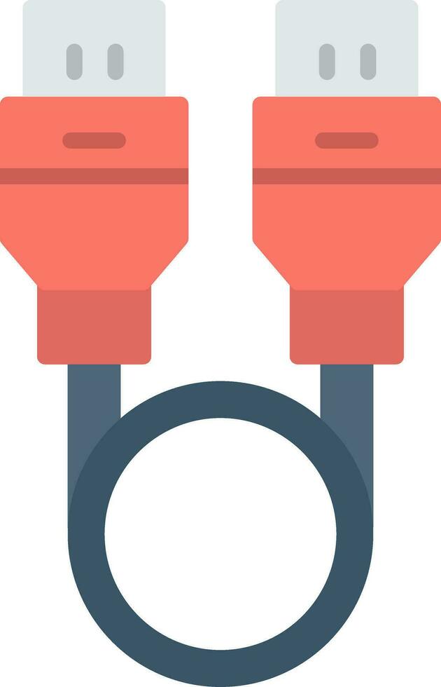 Usb Cable Flat Icon vector