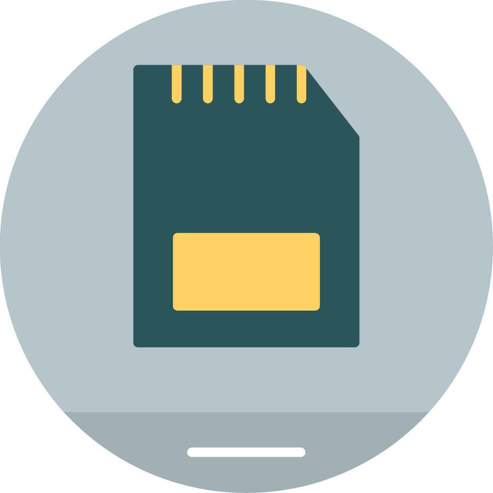 Memory Card Flat Icon vector