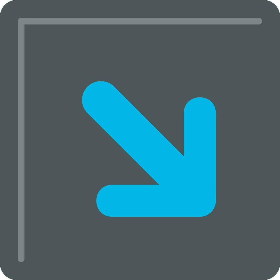 Down Right Flat Icon vector