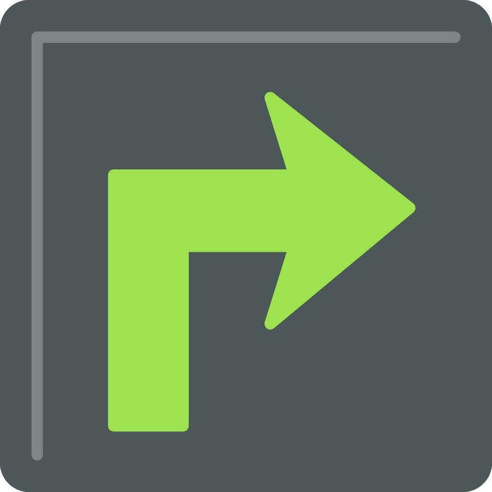 Turn Right Flat Icon vector