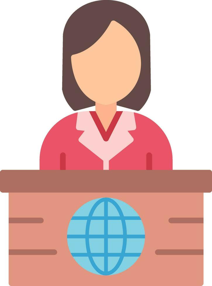 News Anchor Flat Icon vector