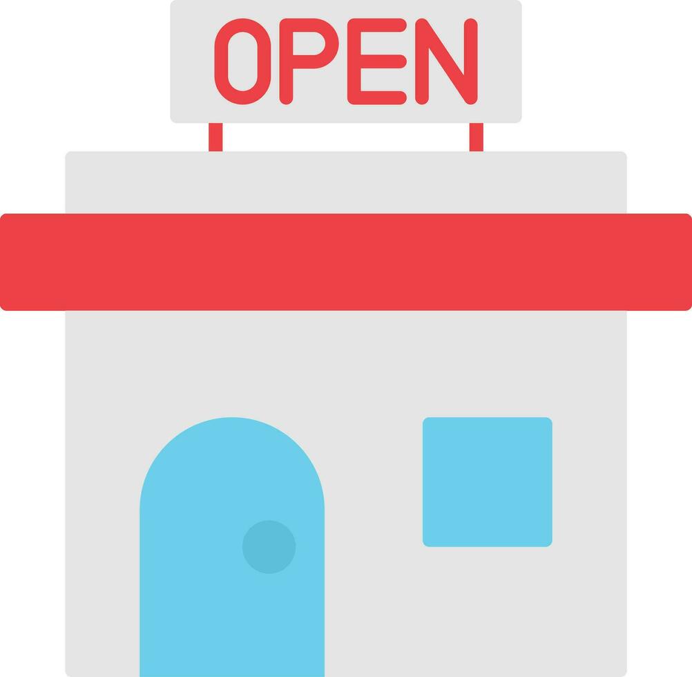 Open Post Office Flat Icon vector