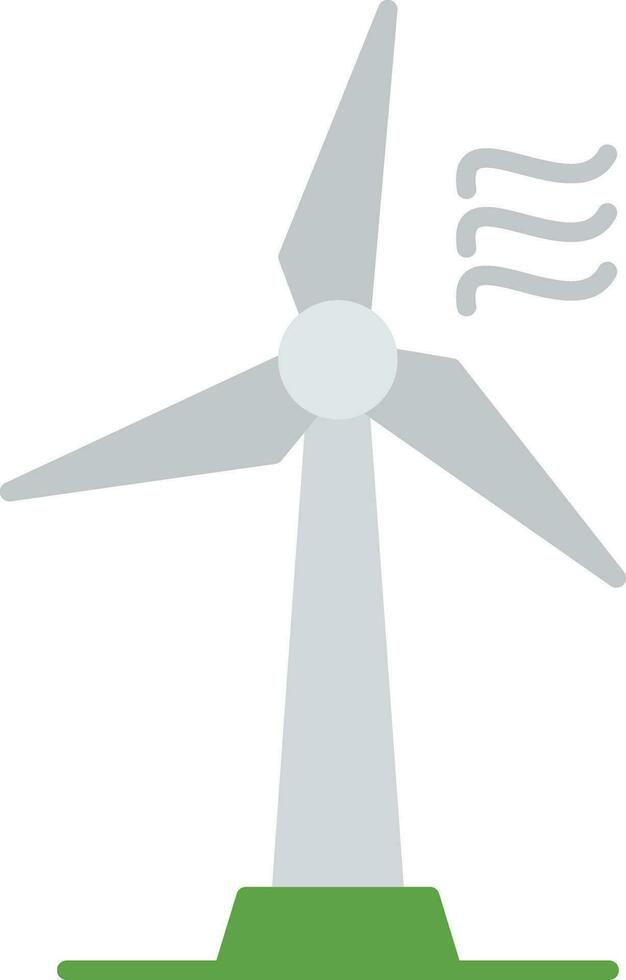 icono plano de turbina de viento vector