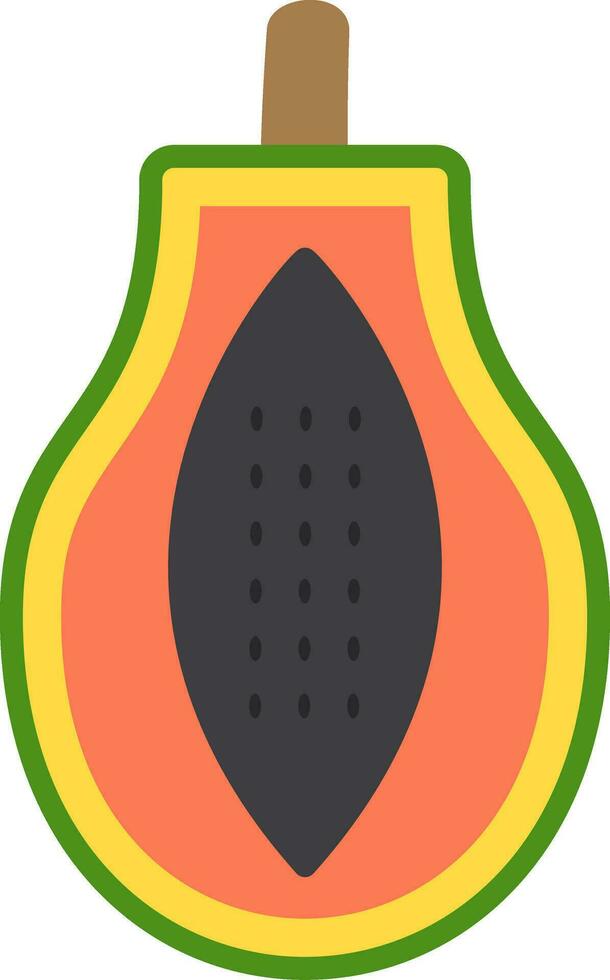 icono plano de papaya vector