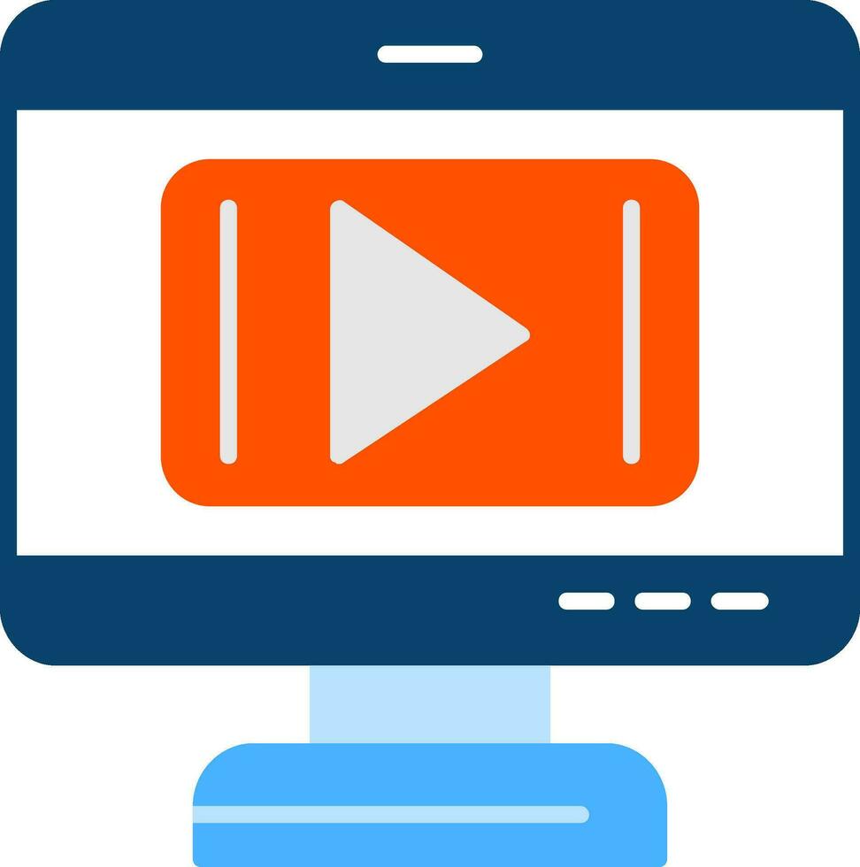 icono plano del reproductor de video vector