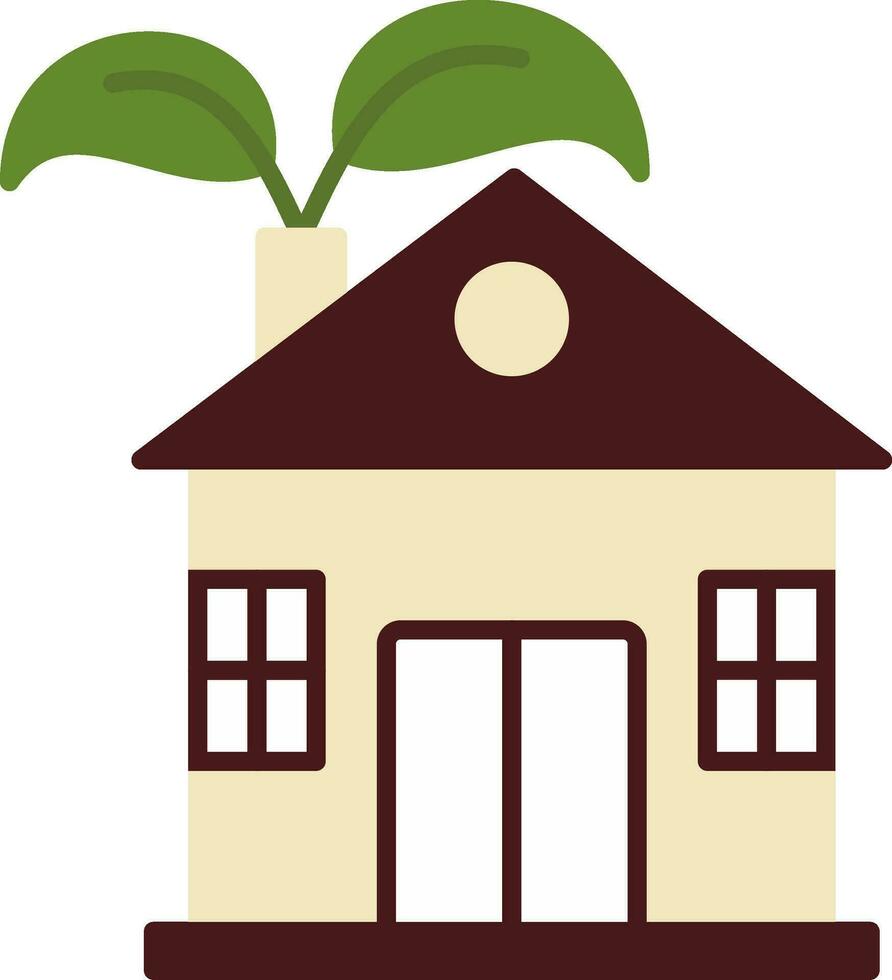 Eco House Flat Icon vector