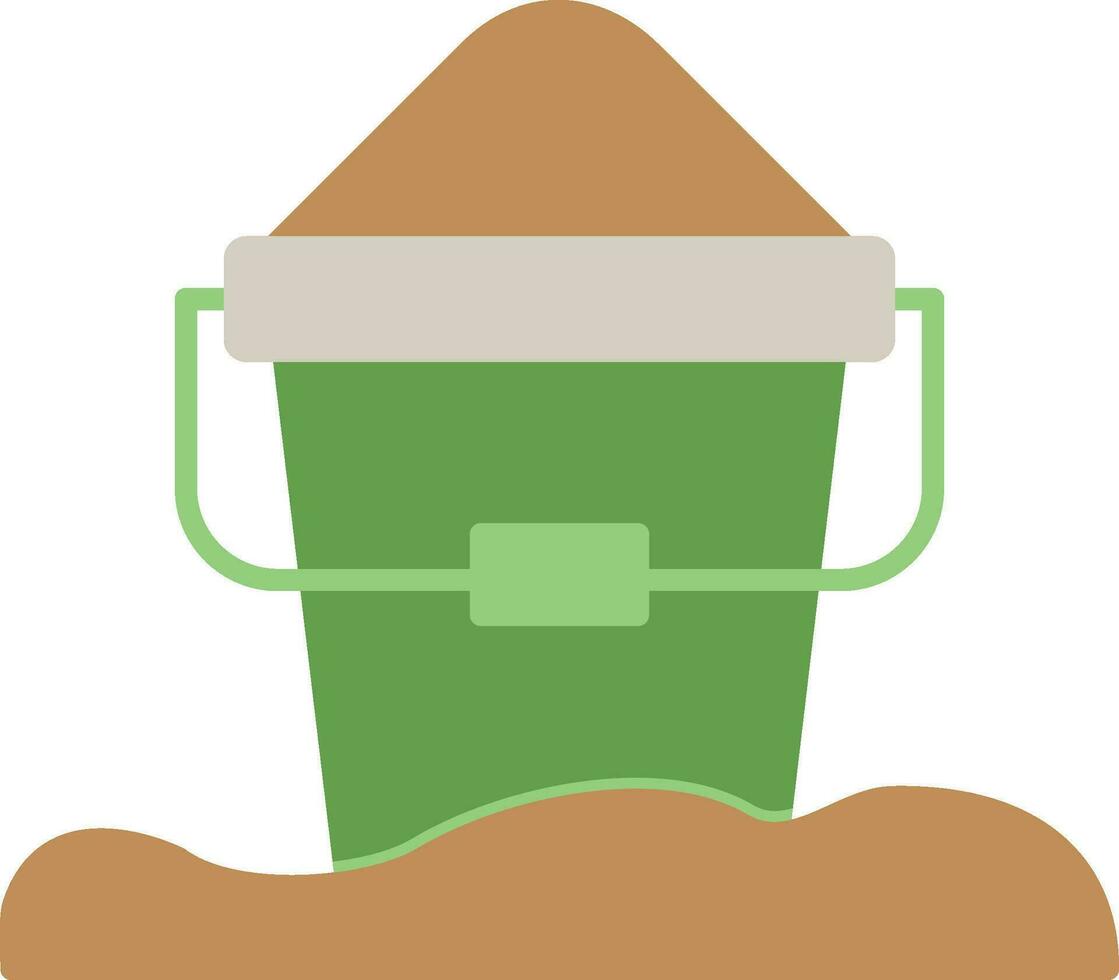 Sand Bucket Flat Icon vector