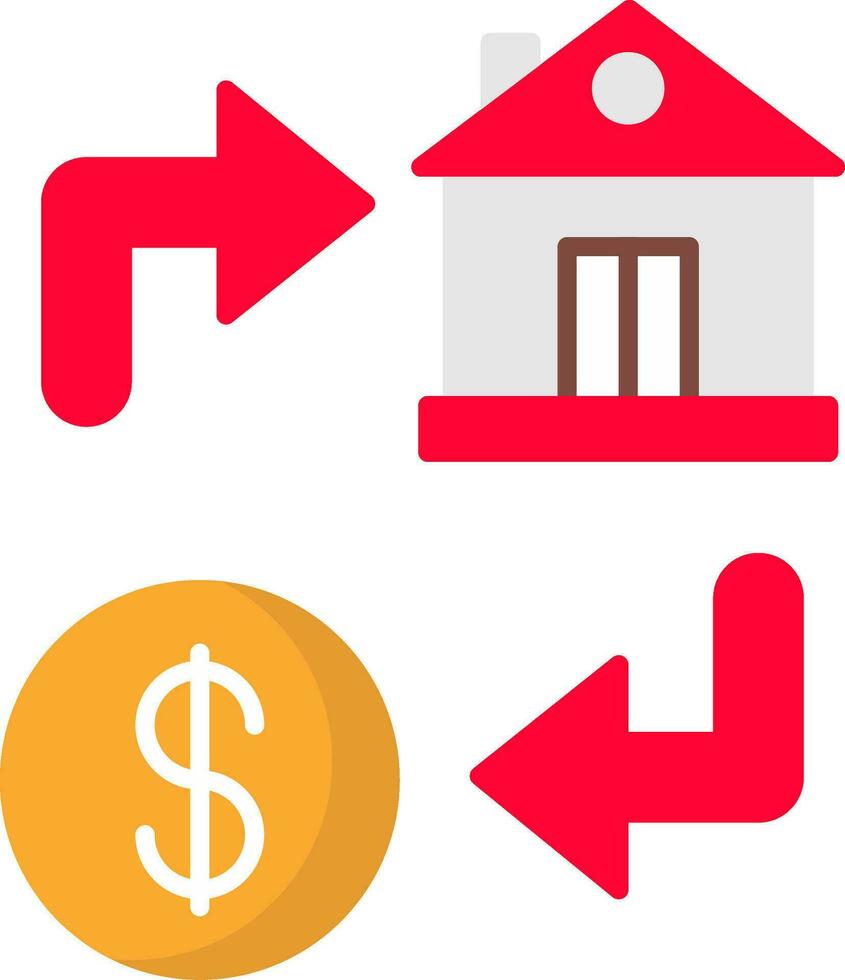 Property Exchange Flat Icon vector