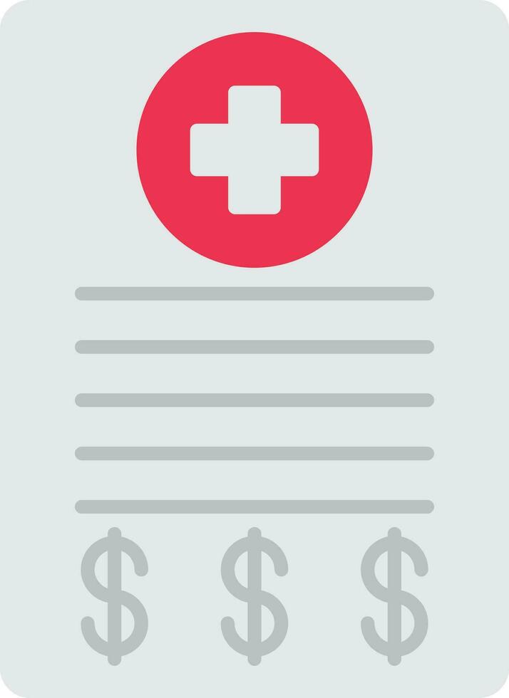 Medical Bill Flat Icon vector