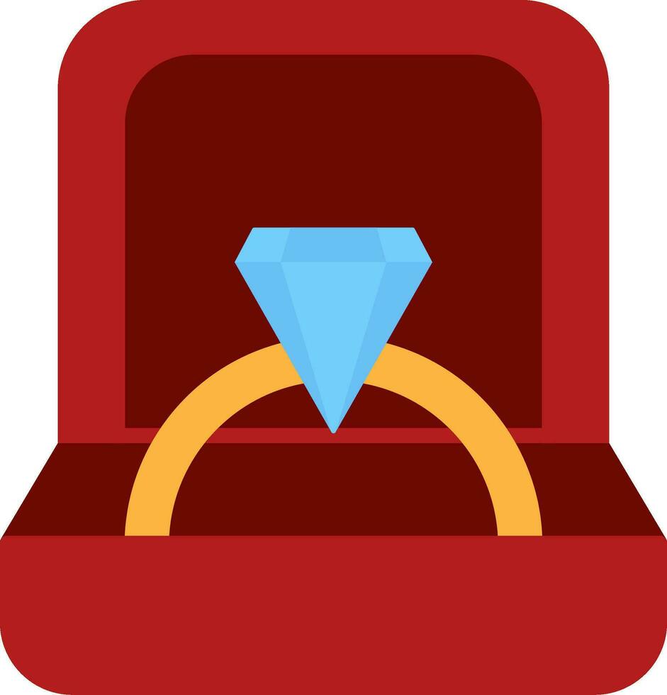 anillo caja plano icono vector