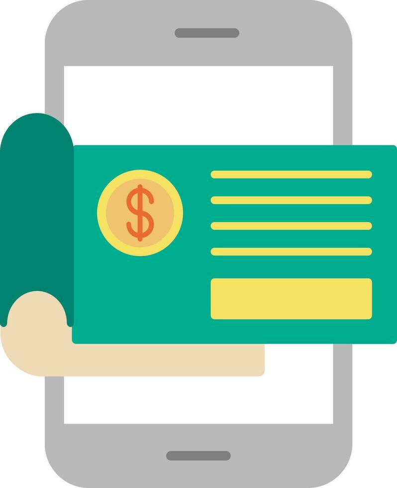 Bank Check Flat Icon vector